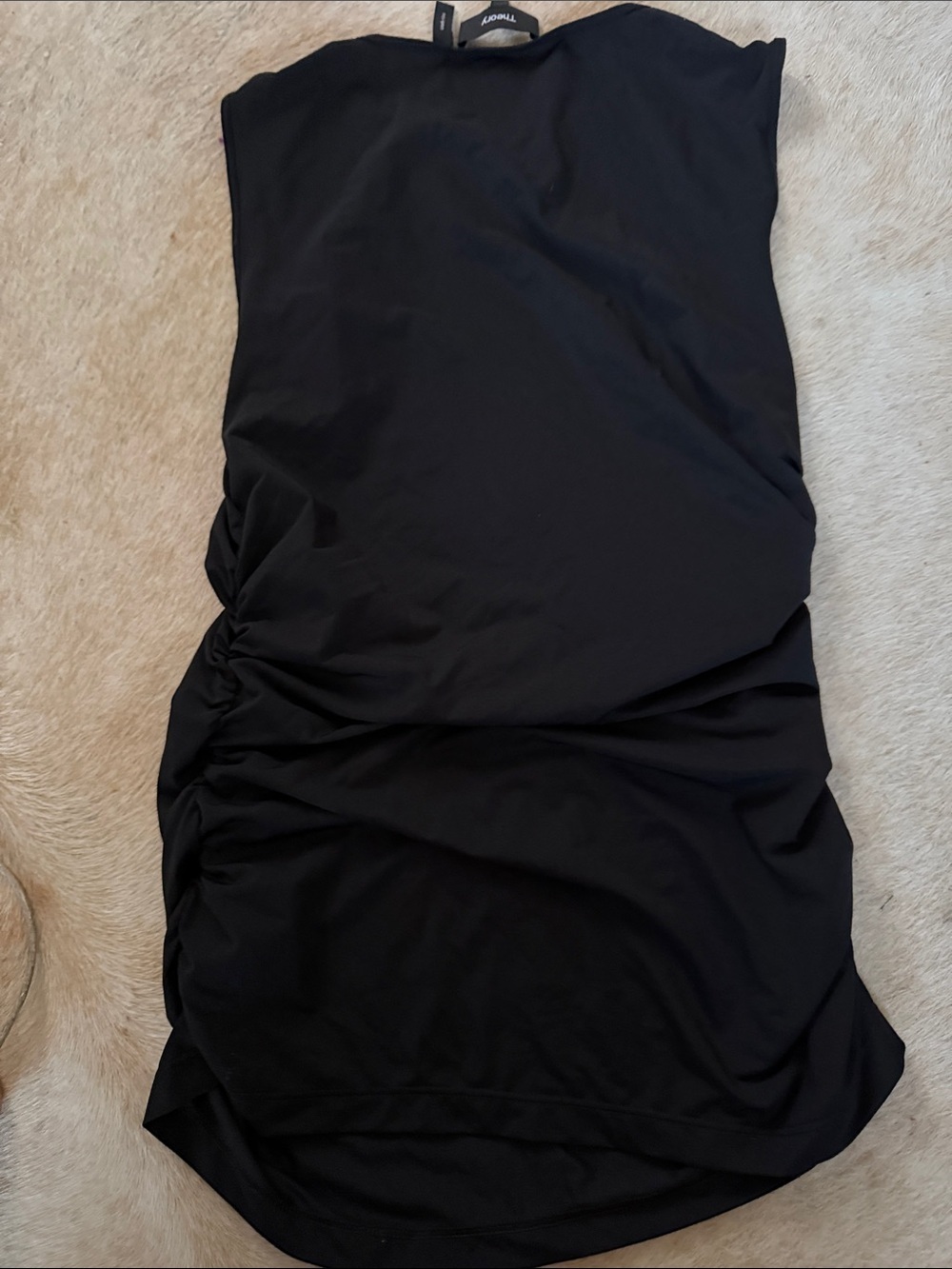 Theory Black rouche side tank  Top